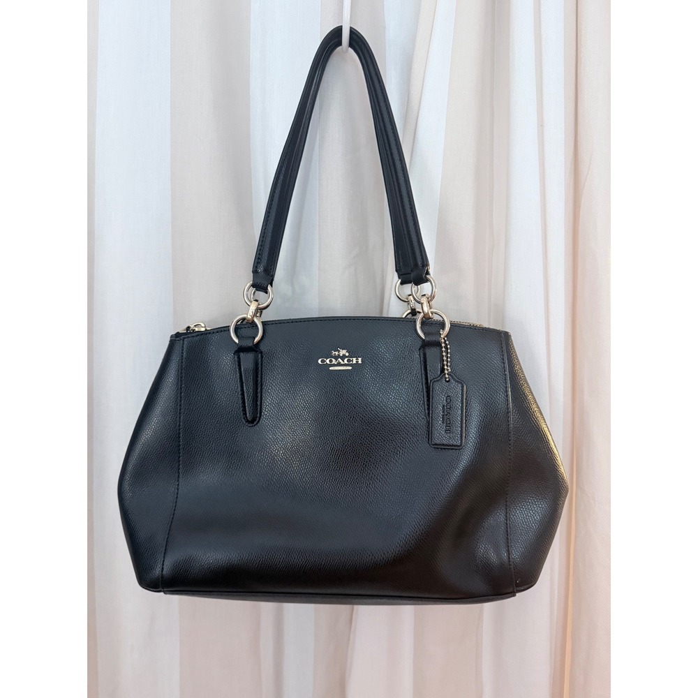 Coach Small Christie Carryall Black Crossgrain Leather Bag F36637